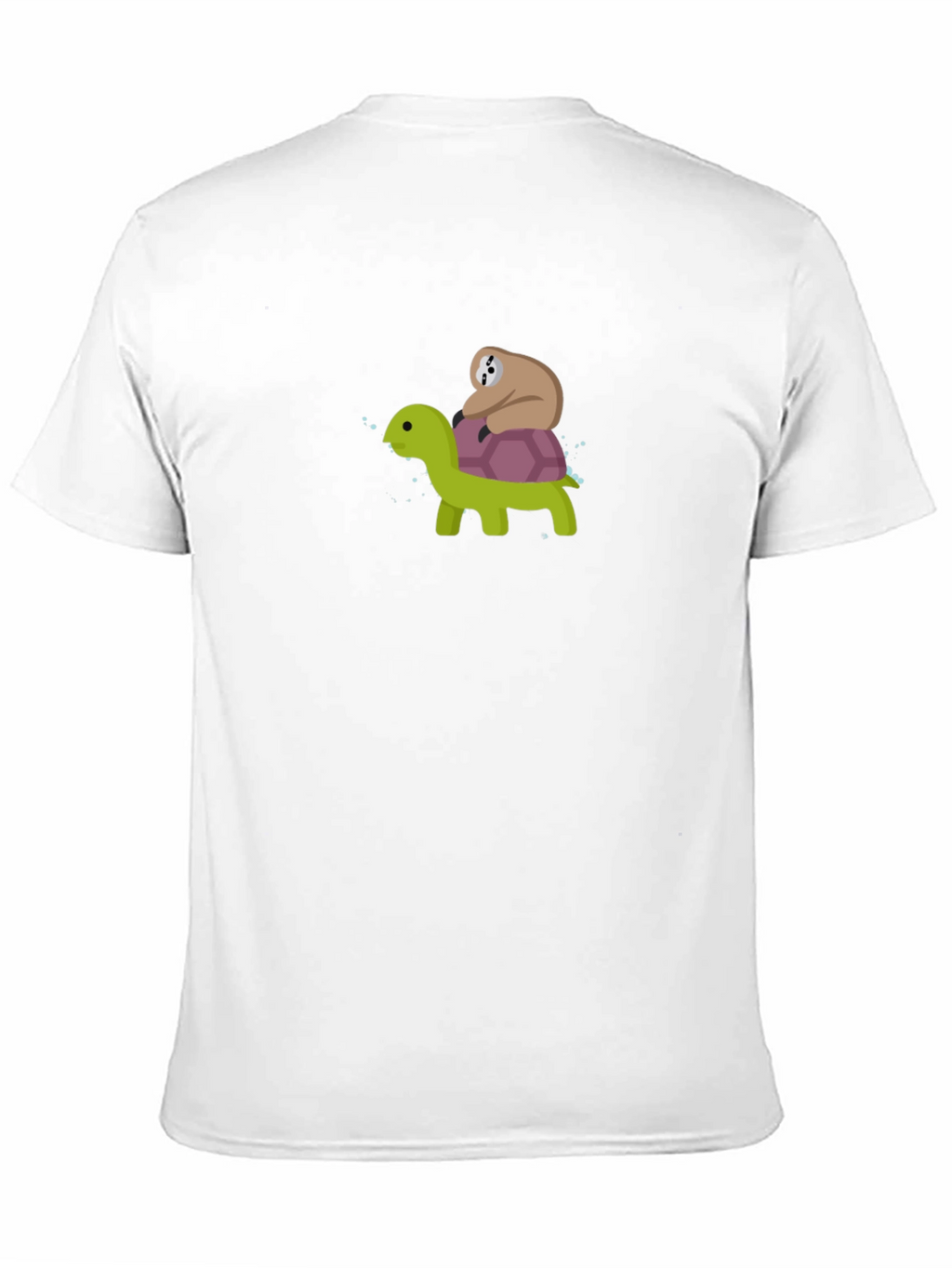 Sloth Riding Turtle Graphic Tee - Black Cotton T-Shirt