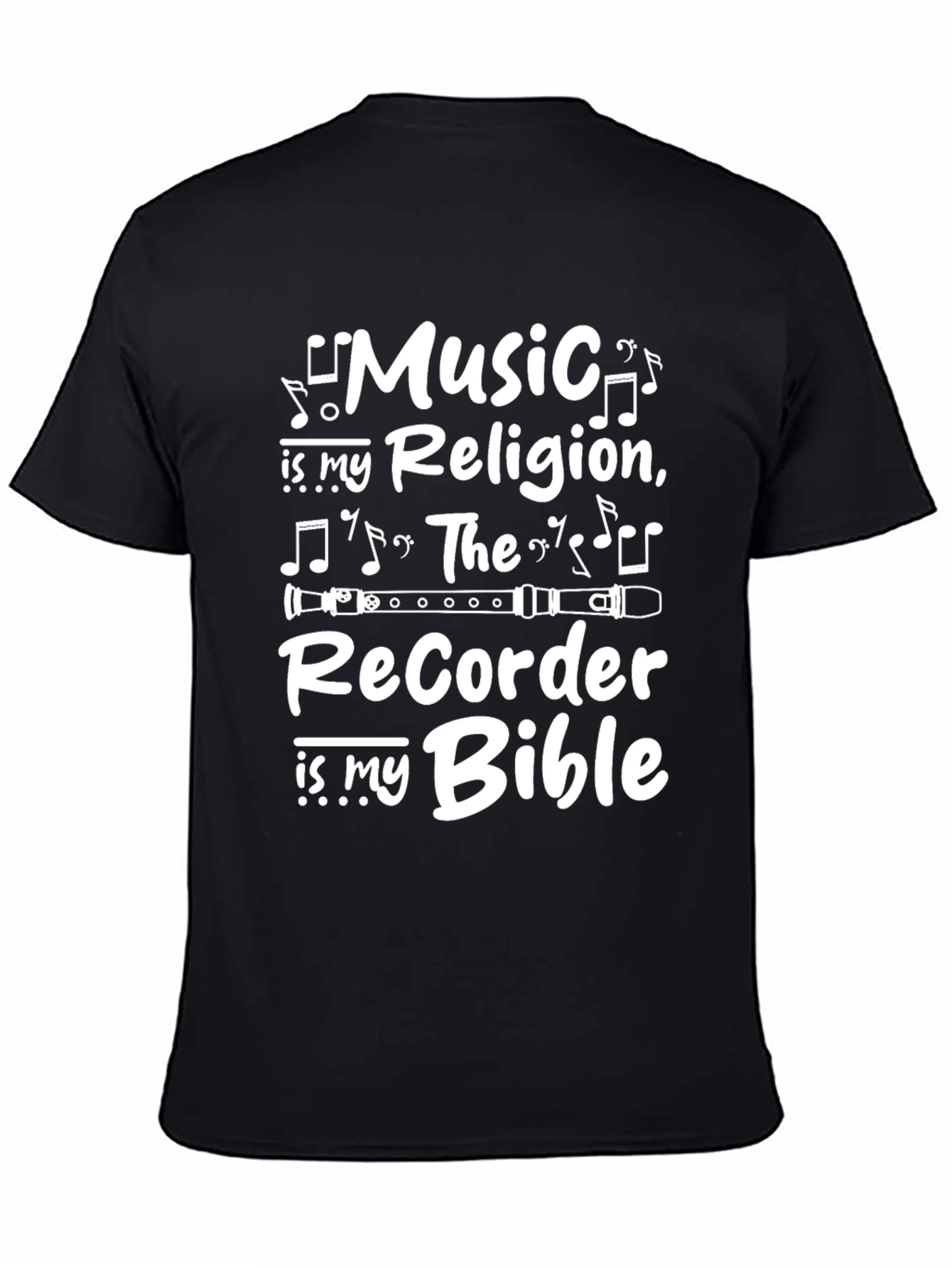Music is My Religion Recorder Bible T-Shirt