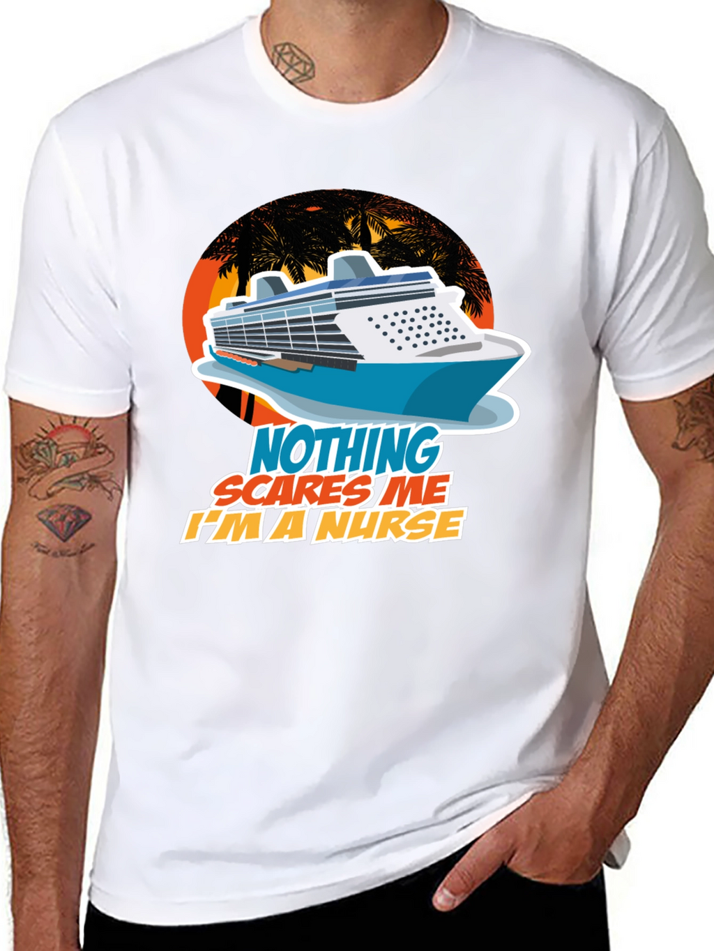 Nothing Scares Me Im a Nurse T-Shirt Cruise Design