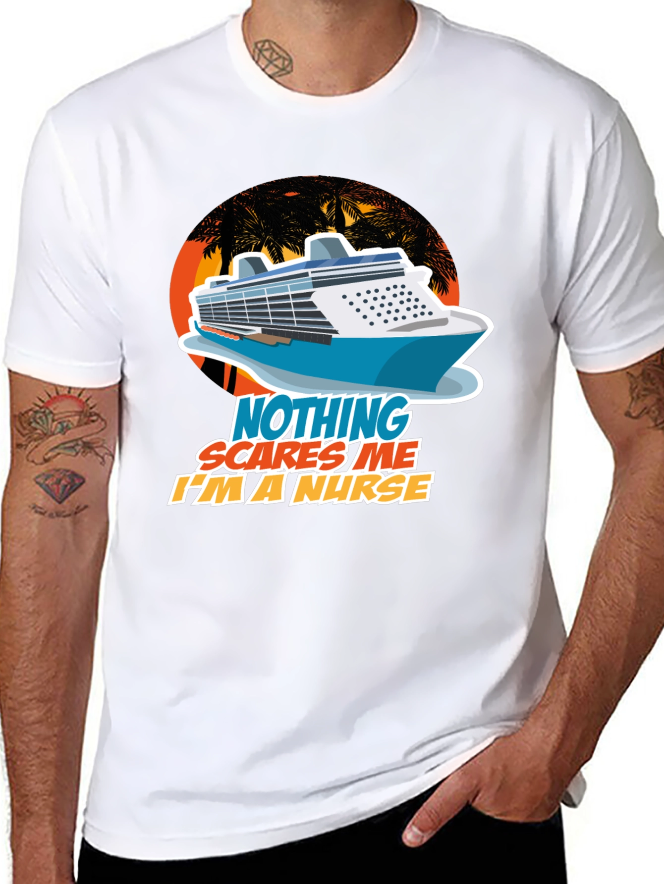 Nothing Scares Me Im a Nurse T-Shirt Cruise Design