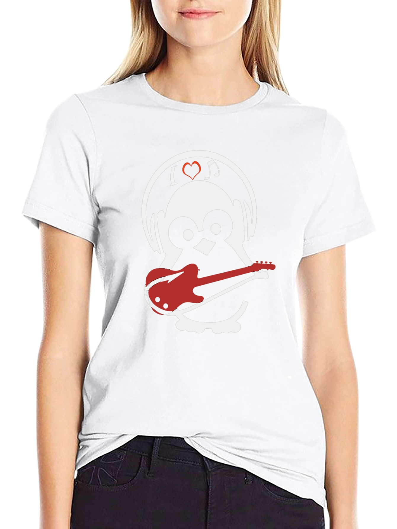 Music Loving Owl Graphic Tee - Black