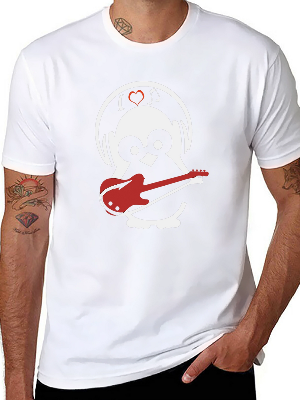 Music Loving Owl Graphic Tee - Black