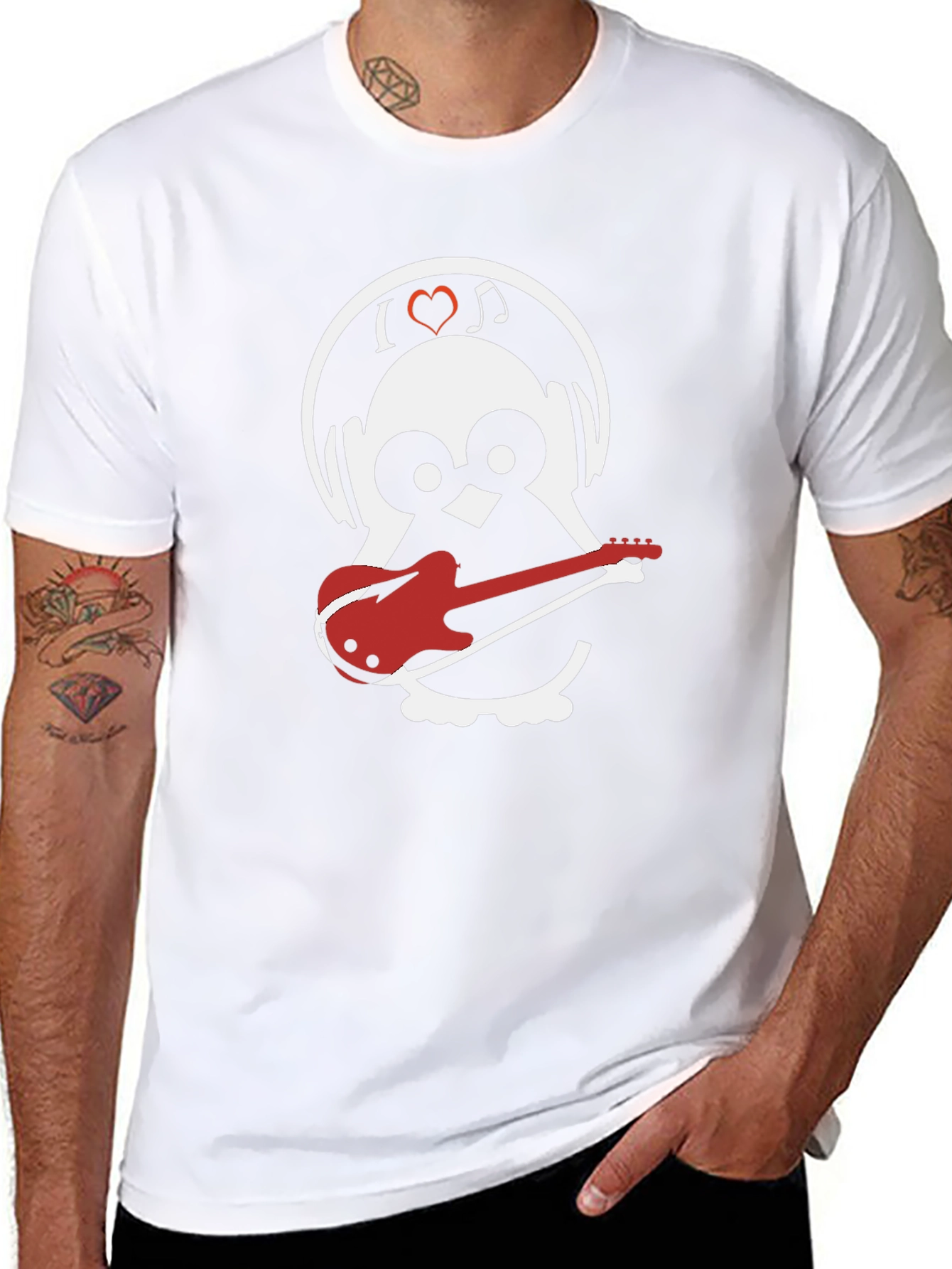 Music Loving Owl Graphic Tee - Black