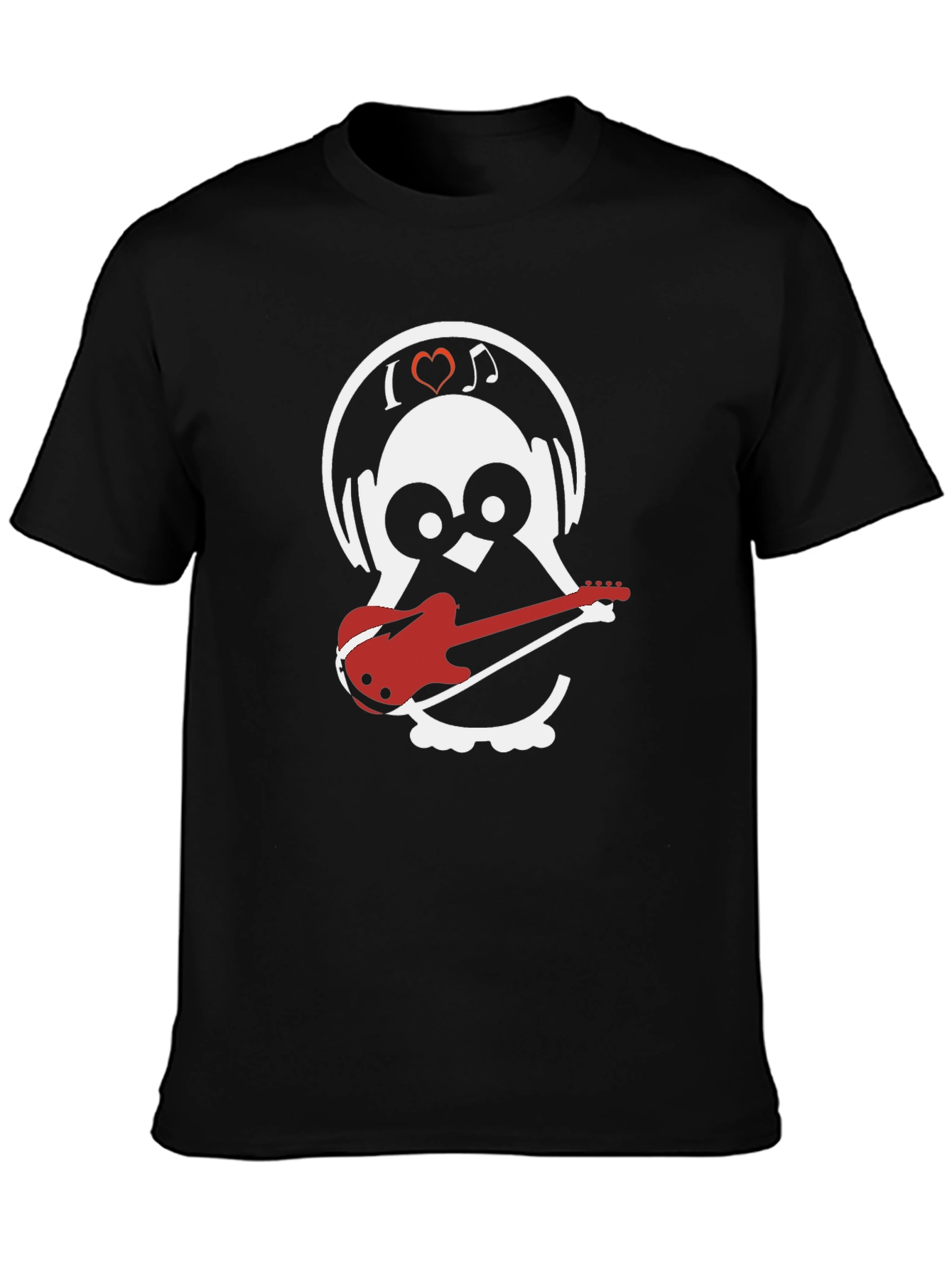 Music Loving Owl Graphic Tee - Black