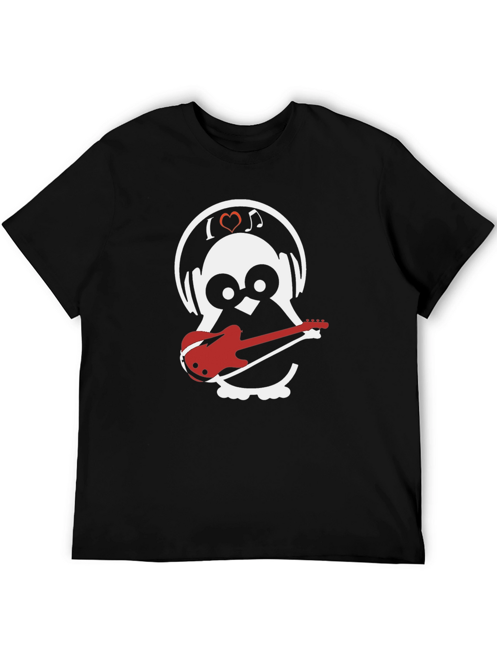 Music Loving Owl Graphic Tee - Black