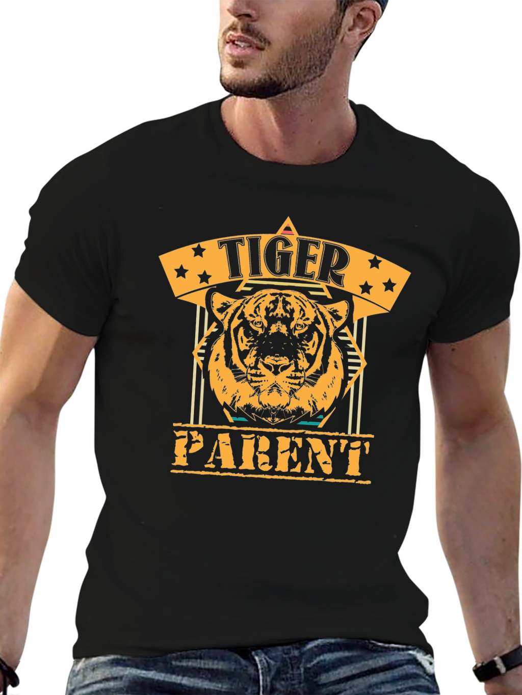 Tiger Parent Graphic T-Shirt - Black