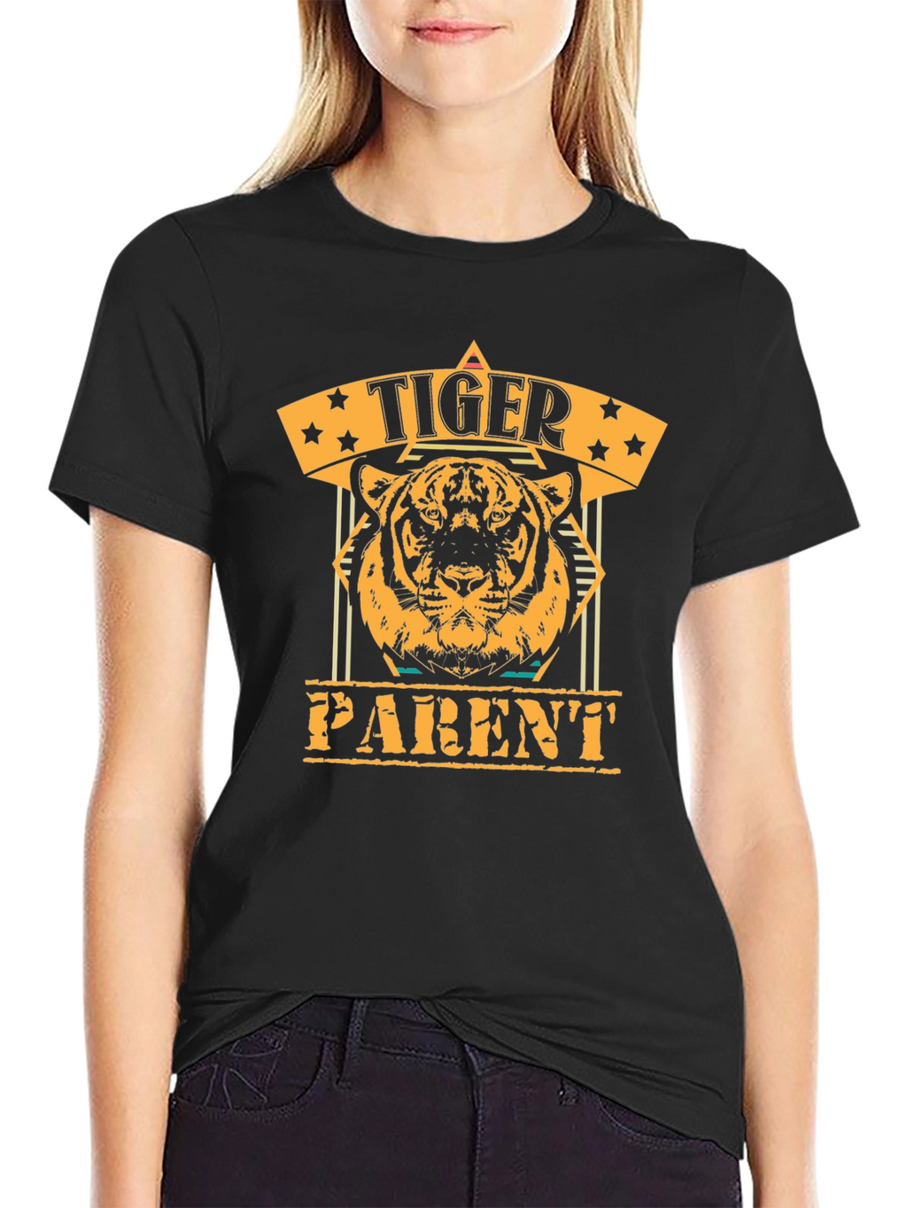 Tiger Parent Graphic T-Shirt - Black