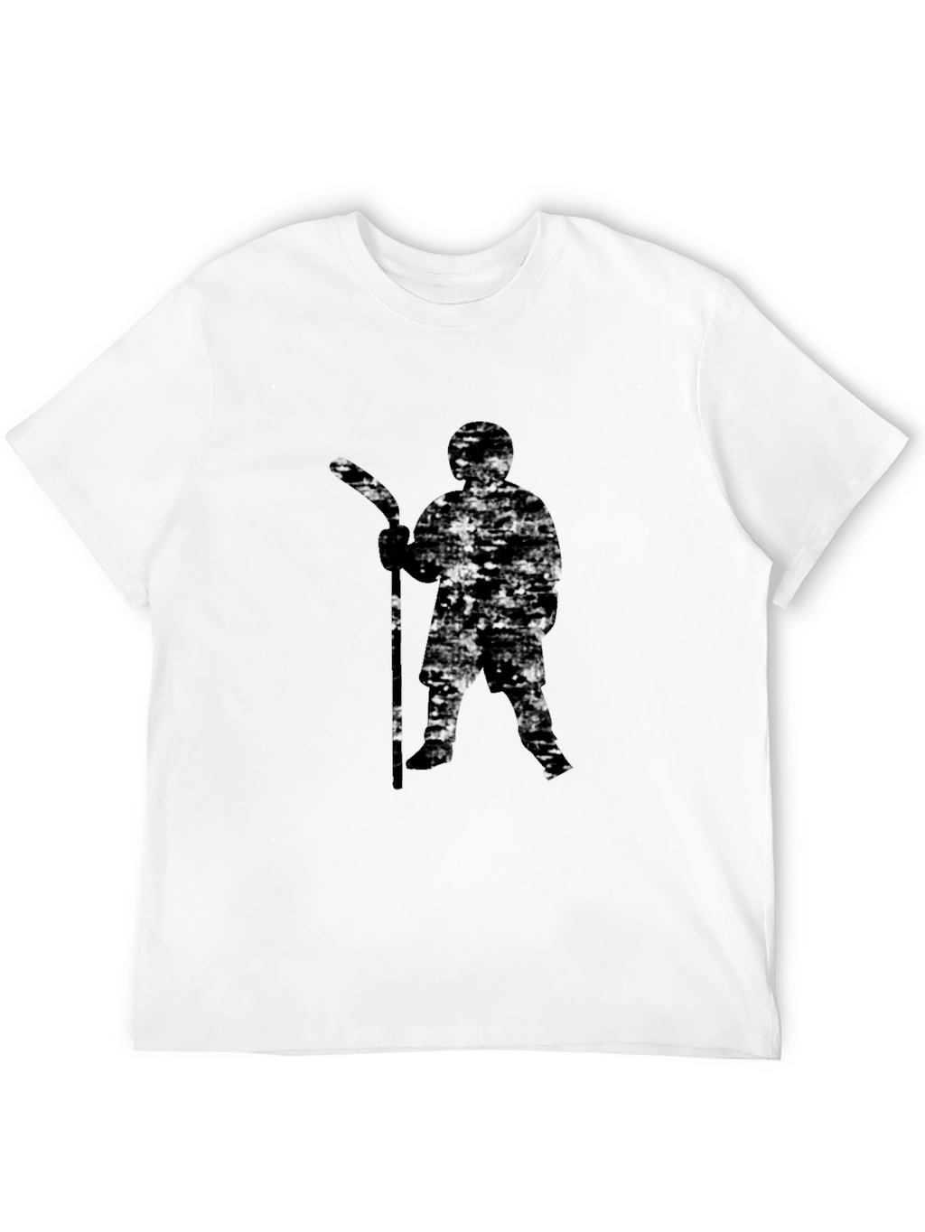 Hockey Player Graphic Tee - Black Cotton Comfort