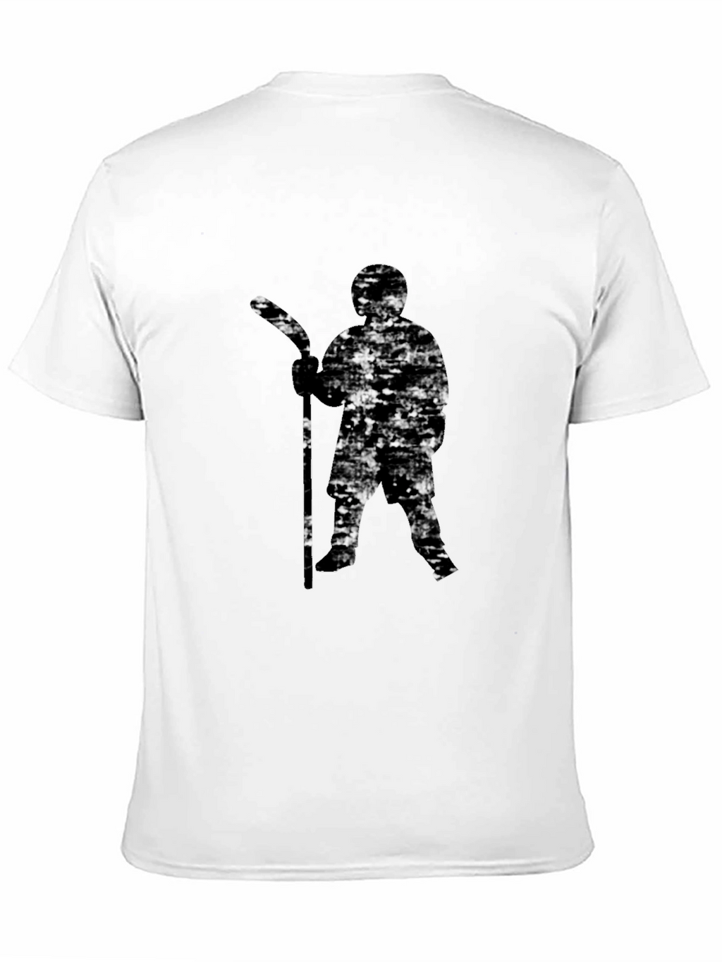 Hockey Player Graphic Tee - Black Cotton Comfort