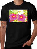 Floral Print Black Tee