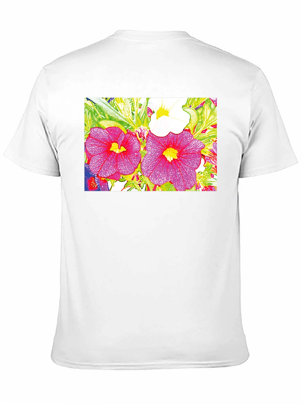 Floral Print Black Tee