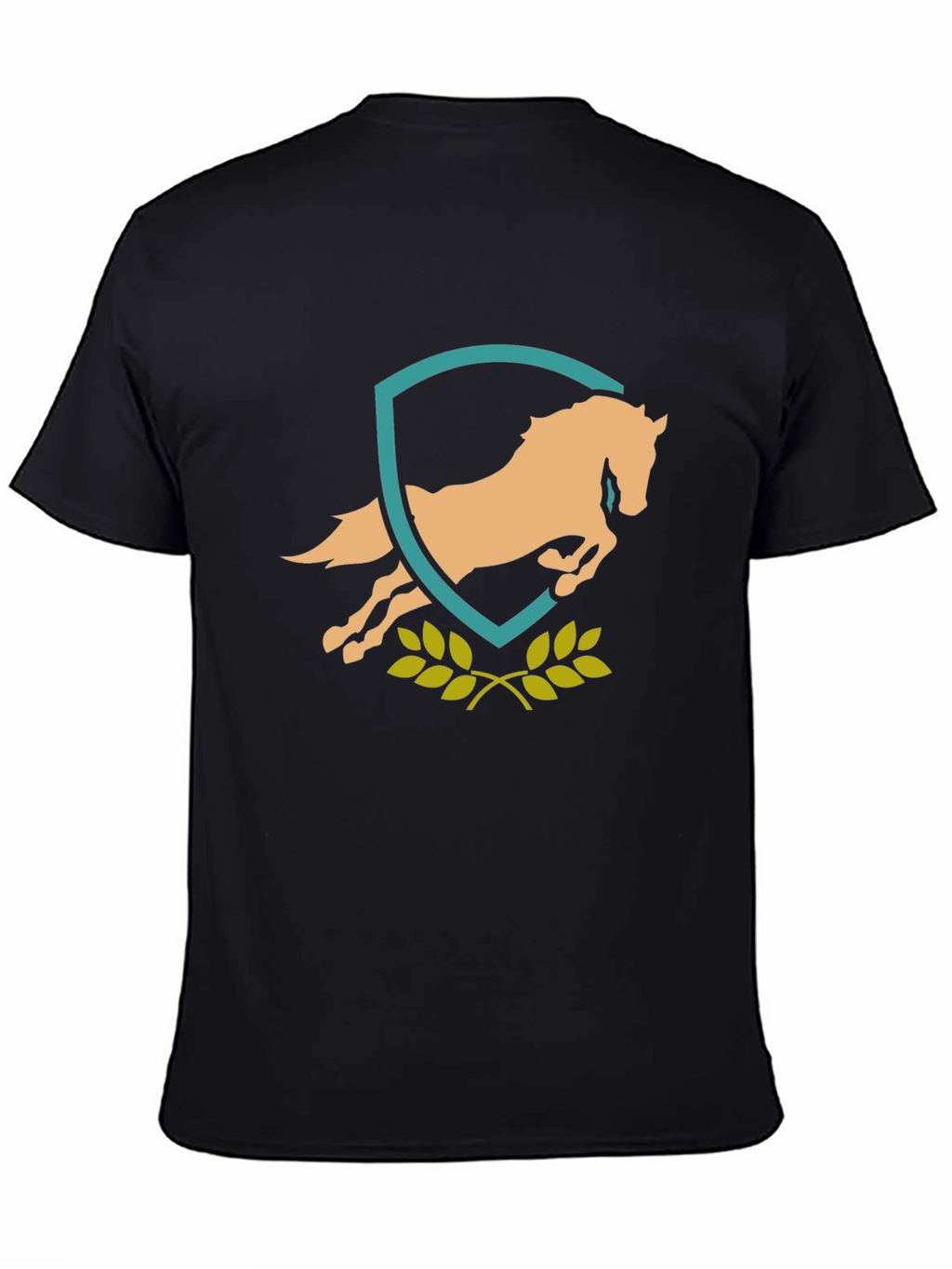 Equestrian Horse Crest Graphic Tee - Black