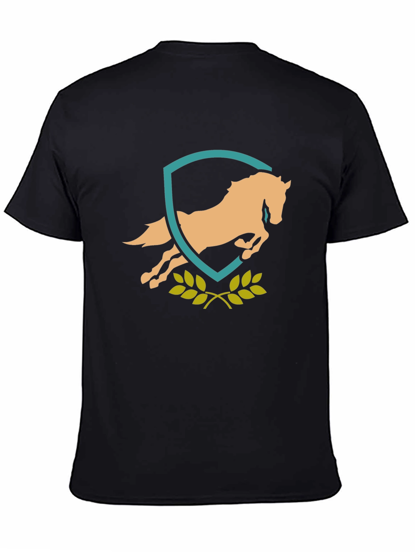 Equestrian Horse Crest Graphic Tee - Black