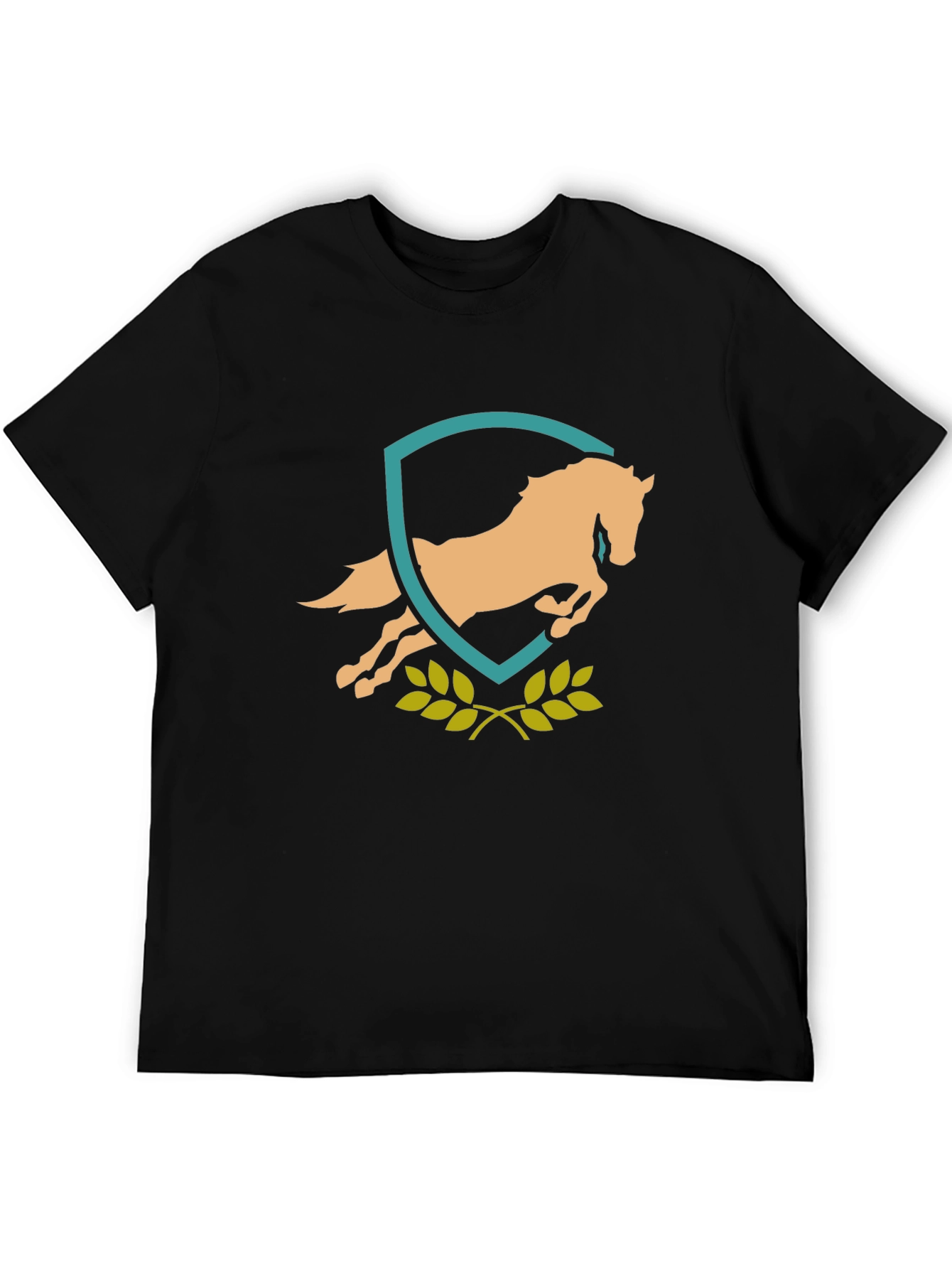 Equestrian Horse Crest Graphic Tee - Black