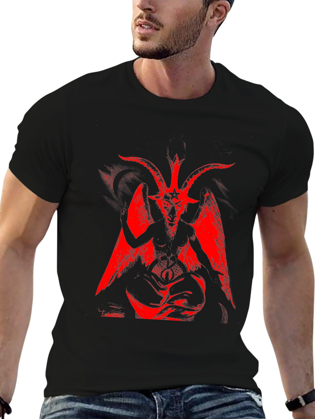 Baphomet Graphic Tee - Black Occult Shirt