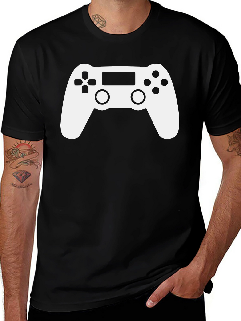 Gaming Controller Graphic T-Shirt - Black