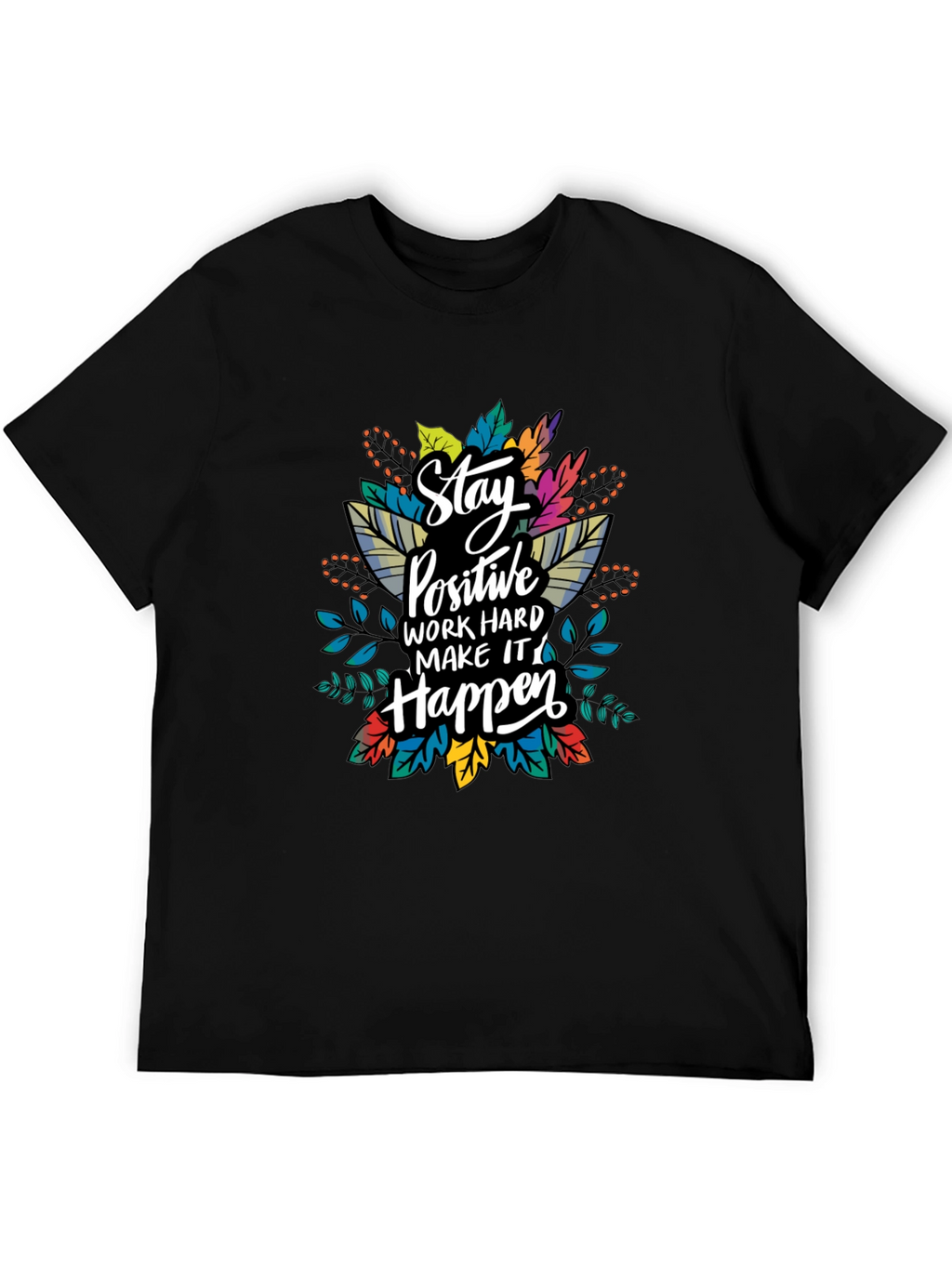 Stay Positive Graphic T-Shirt - Black