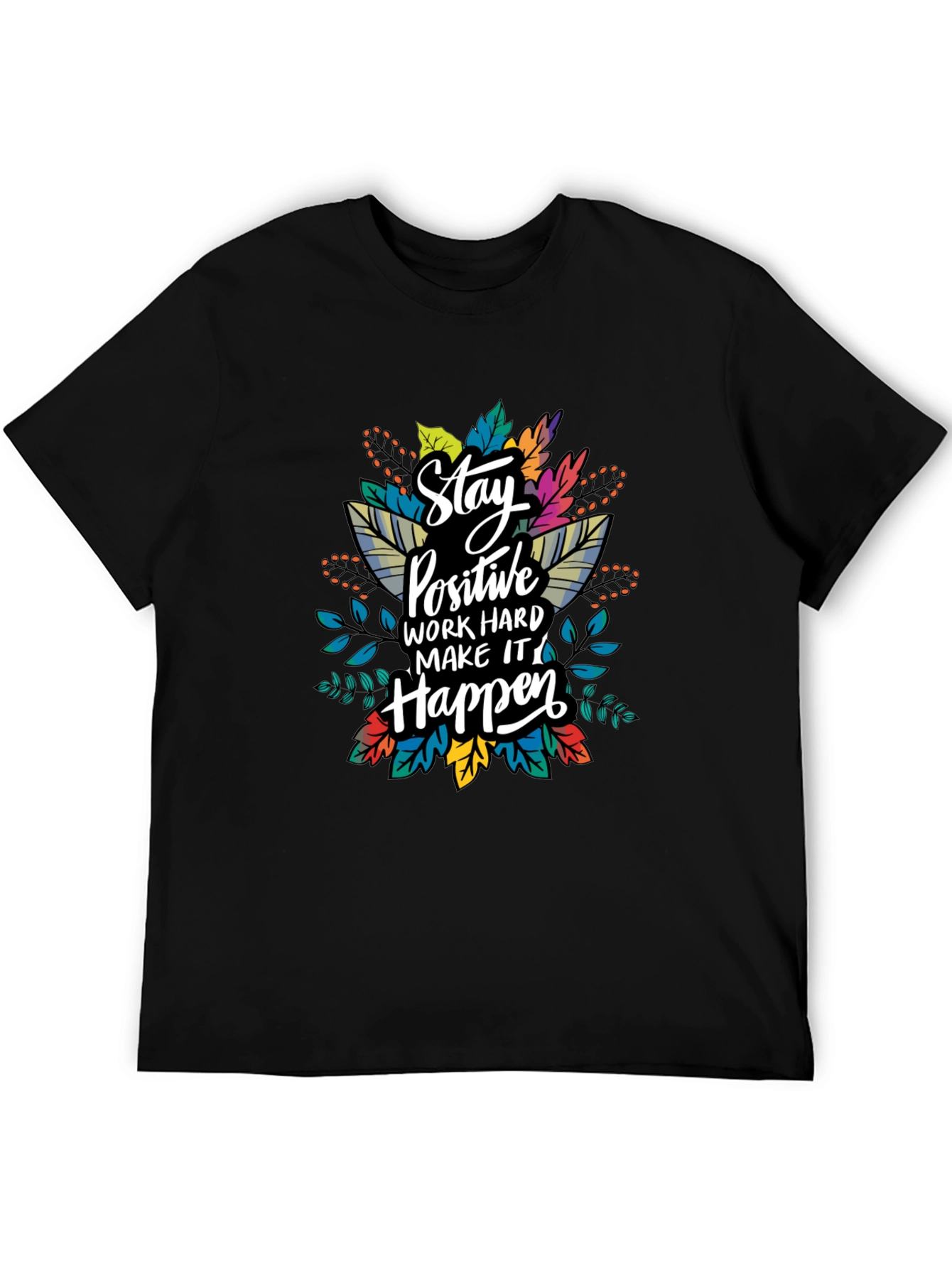 Stay Positive Graphic T-Shirt - Black