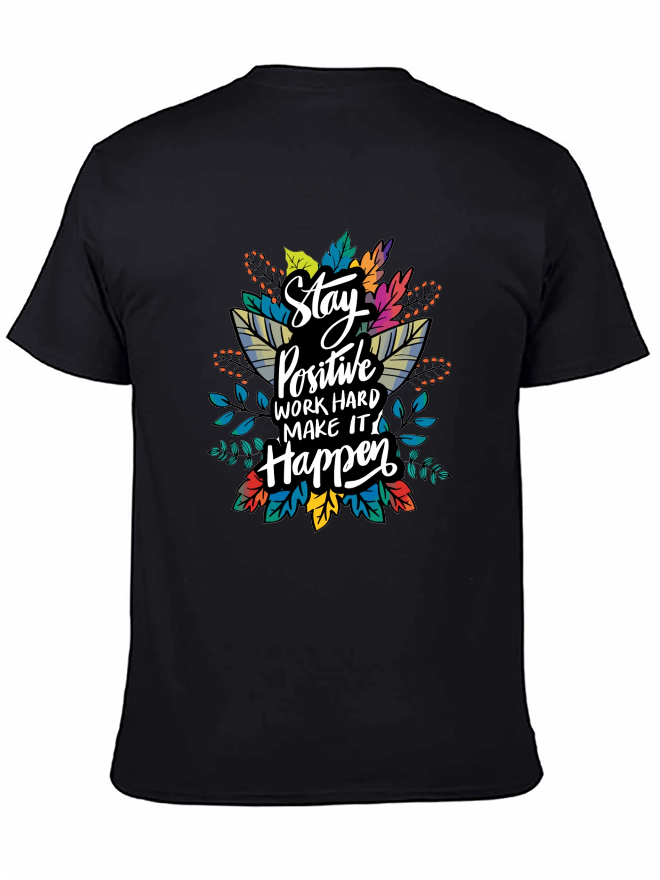 Stay Positive Graphic T-Shirt - Black