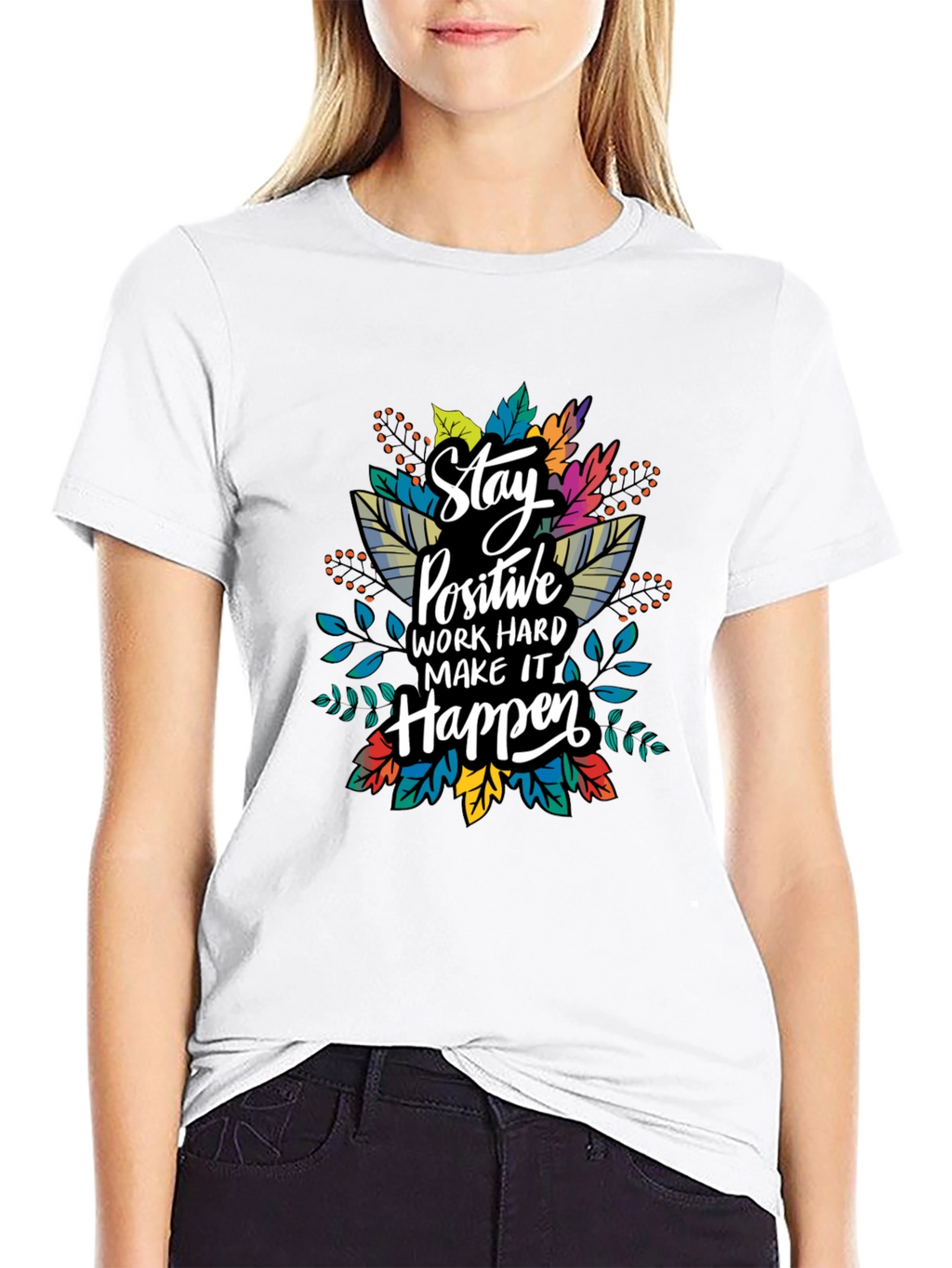 Stay Positive Graphic T-Shirt - Black