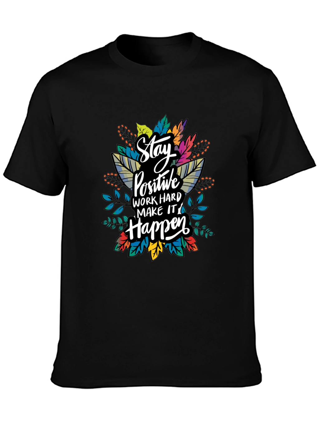 Stay Positive Graphic T-Shirt - Black