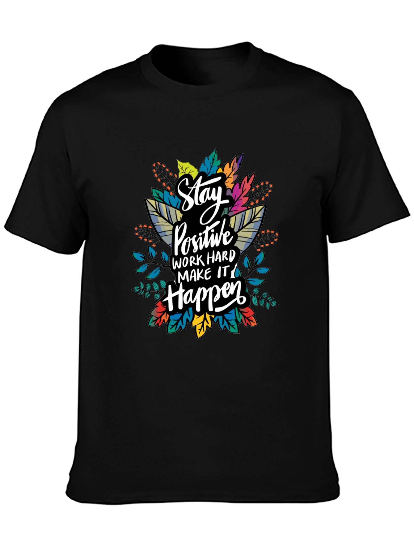 Stay Positive Graphic T-Shirt - Black