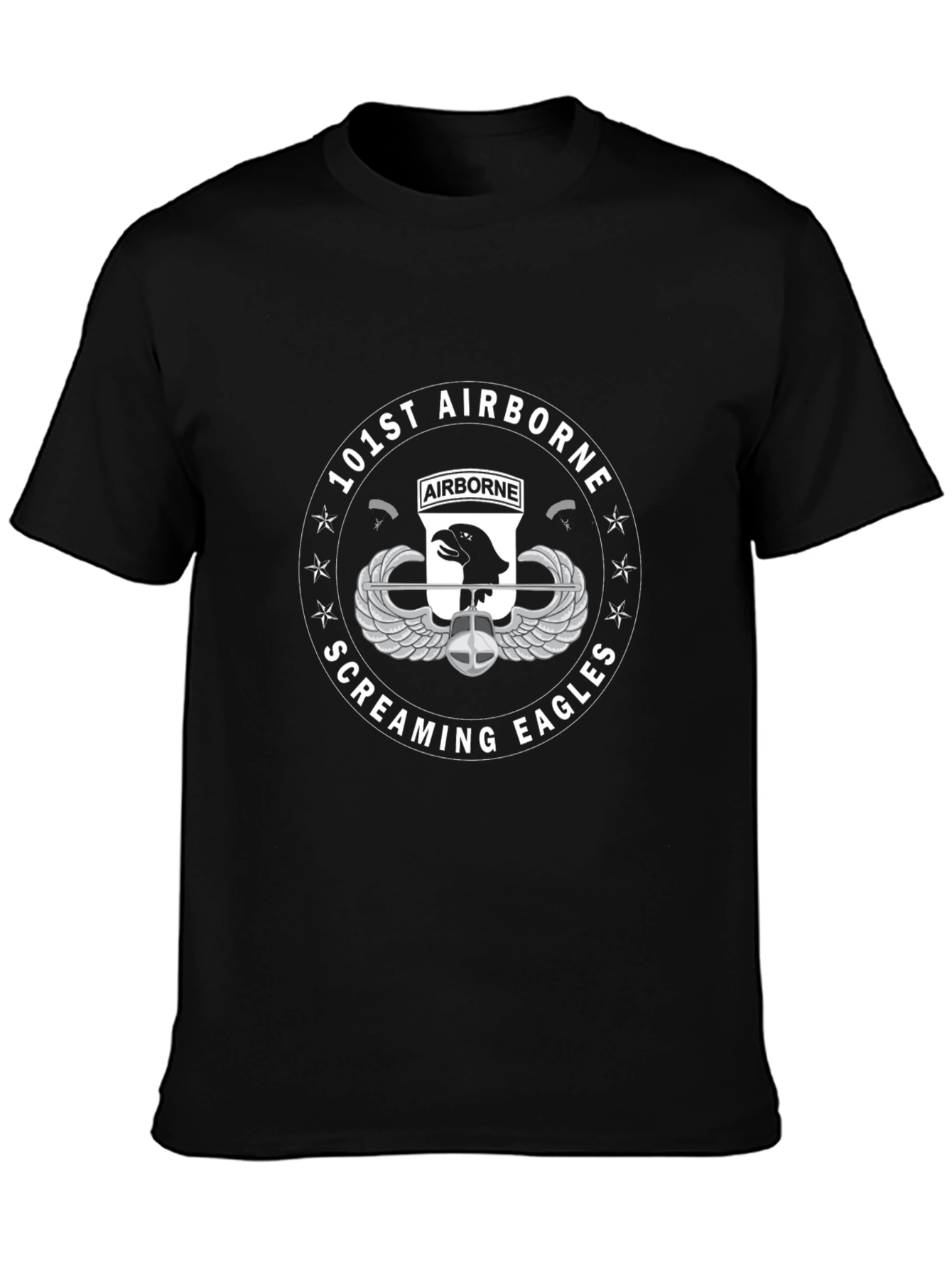 101st Airborne Screaming Eagles Black T-Shirt
