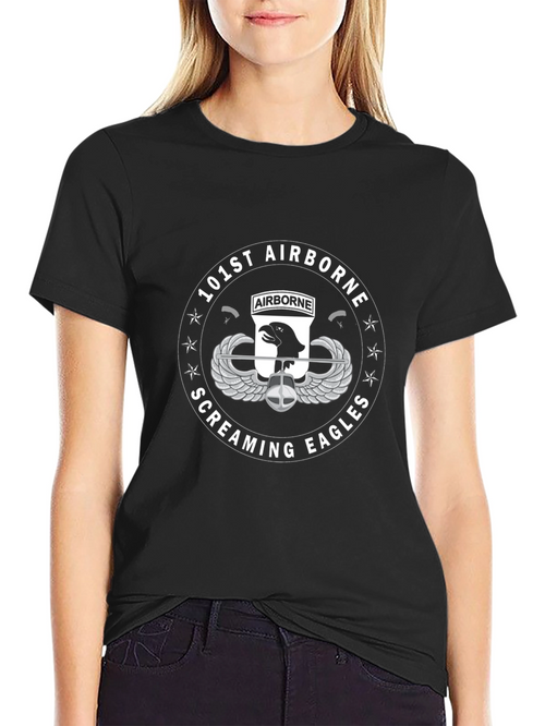 101st Airborne Screaming Eagles Black T-Shirt