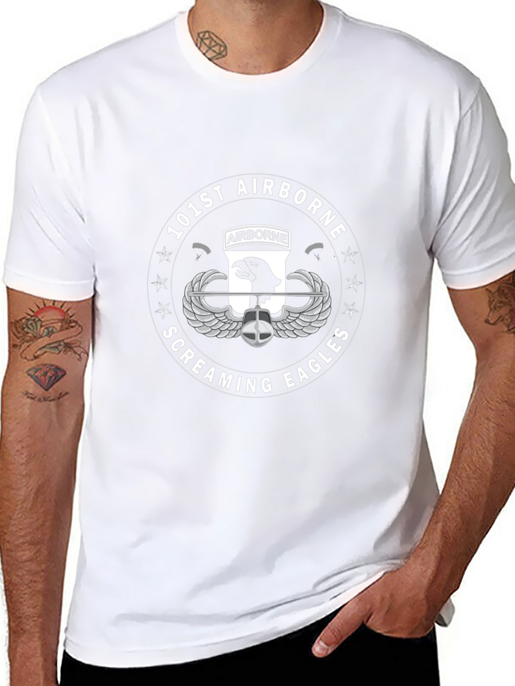 101st Airborne Screaming Eagles Black T-Shirt