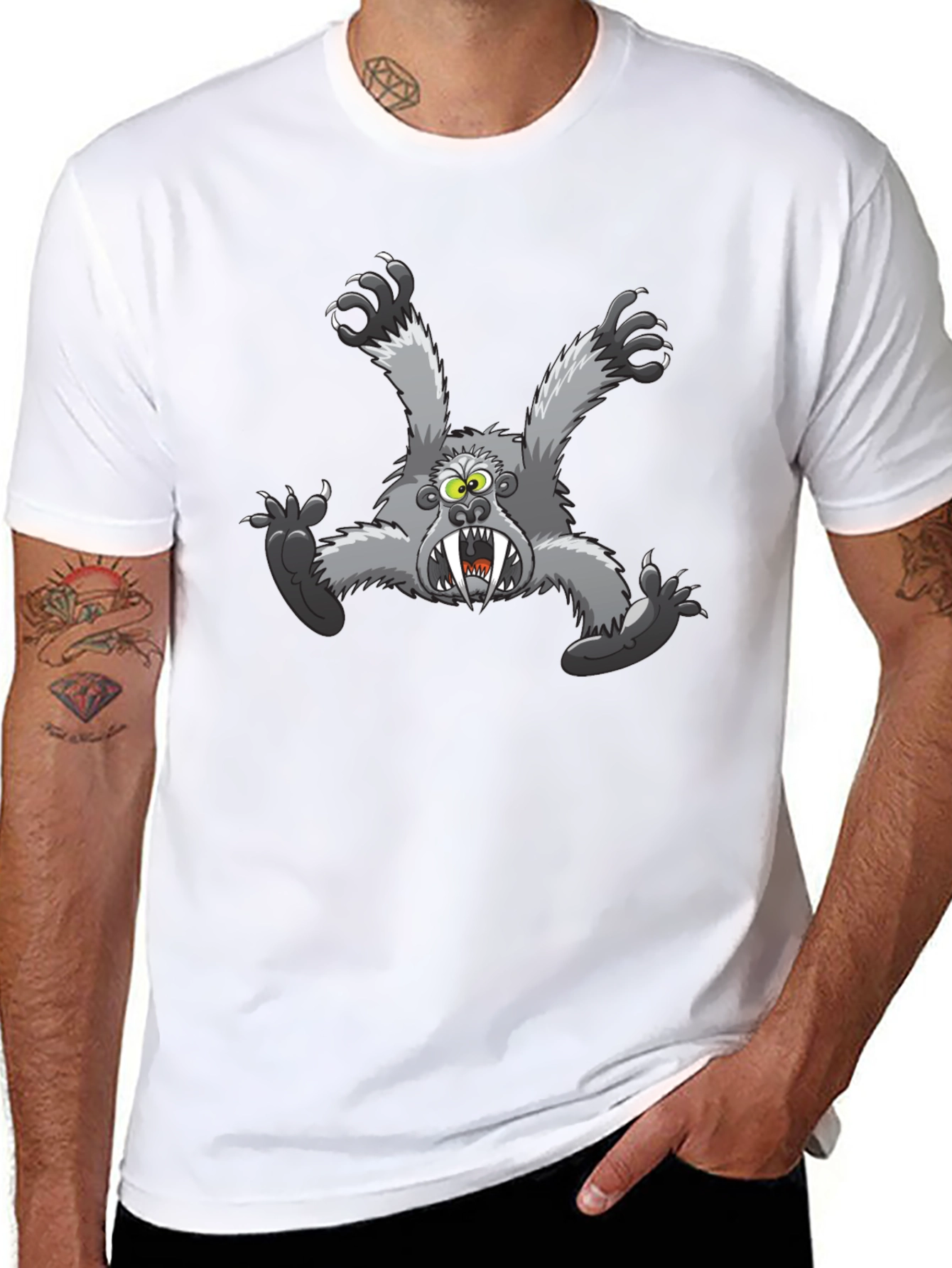 Monster Graphic T-Shirt - Mens Black Tee