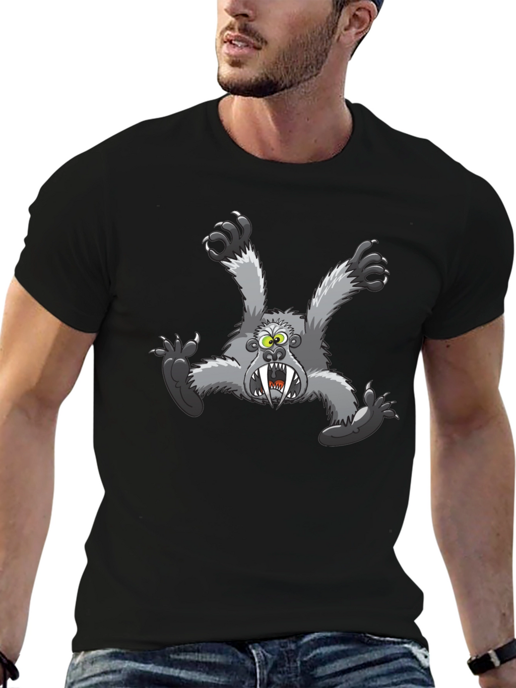 Monster Graphic T-Shirt - Mens Black Tee