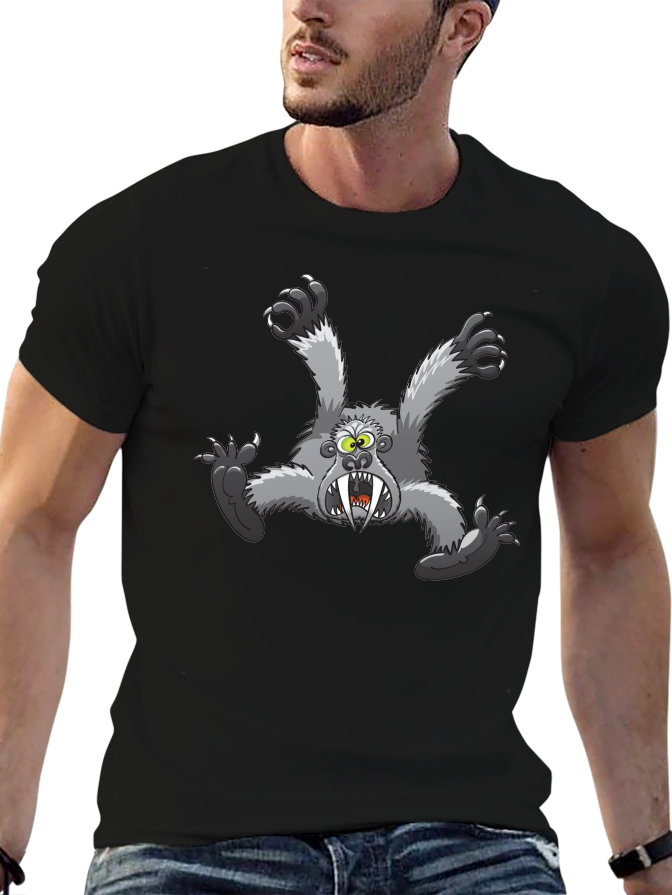 Monster Graphic T-Shirt - Mens Black Tee
