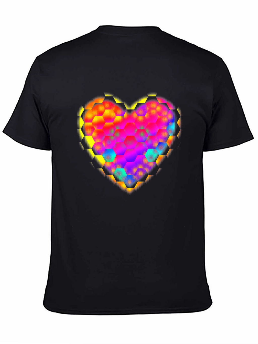 Honeycomb Heart Graphic Tee - Modern Geometric Design