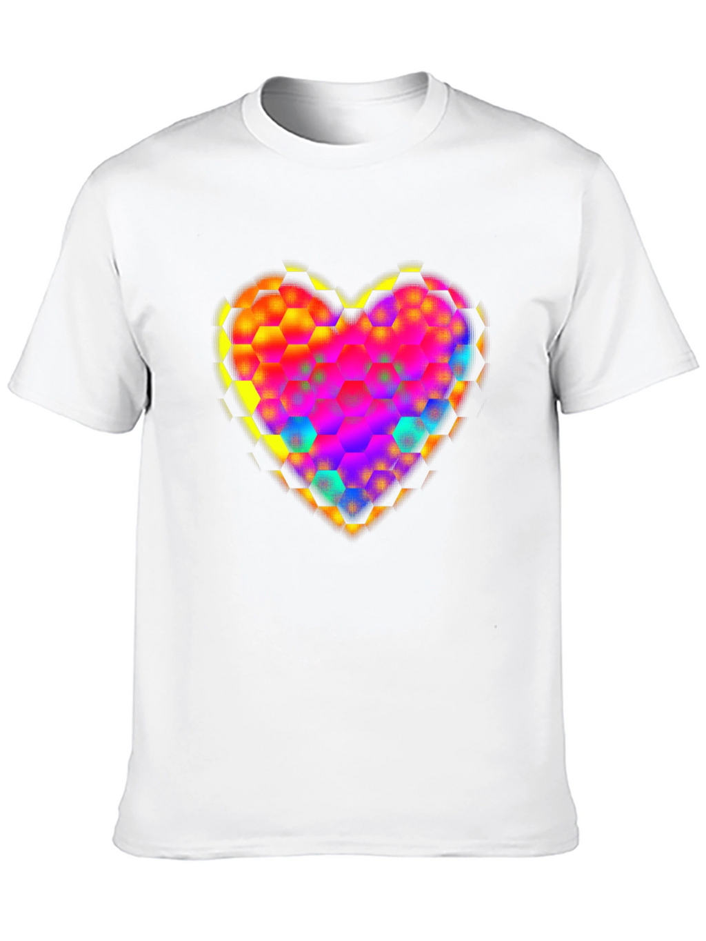 Honeycomb Heart Graphic Tee - Modern Geometric Design