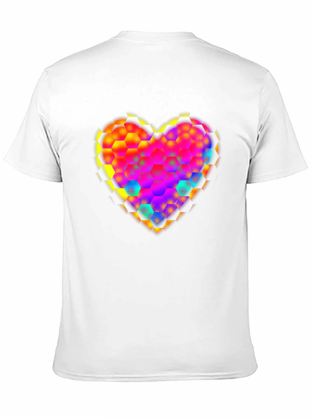 Honeycomb Heart Graphic Tee - Modern Geometric Design