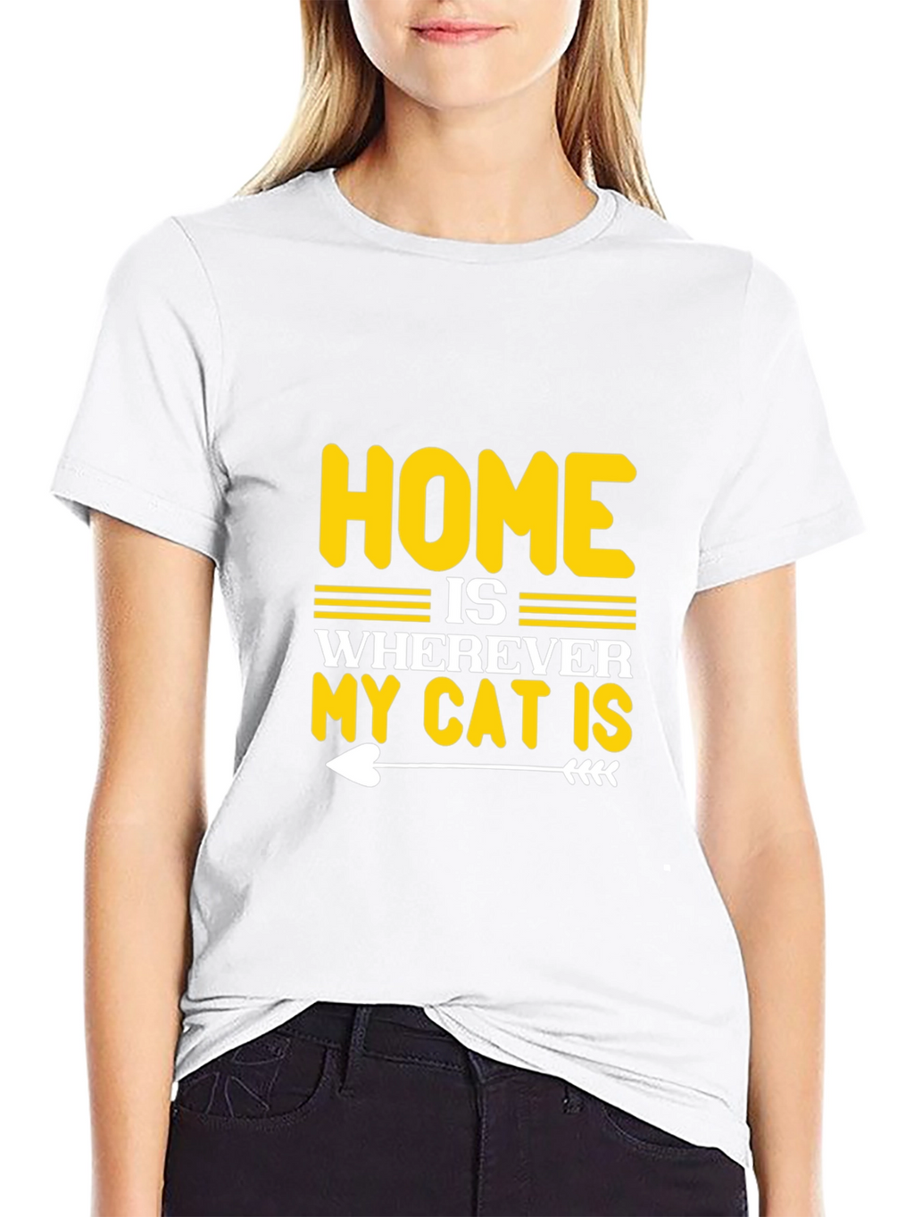 Home is Wherever My Cat is Black T-Shirt