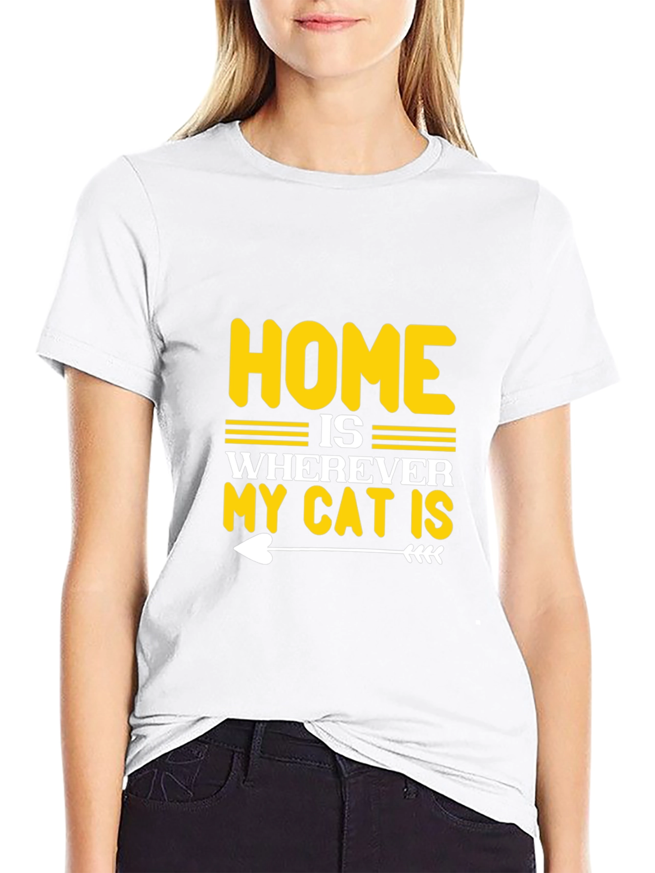 Home is Wherever My Cat is Black T-Shirt