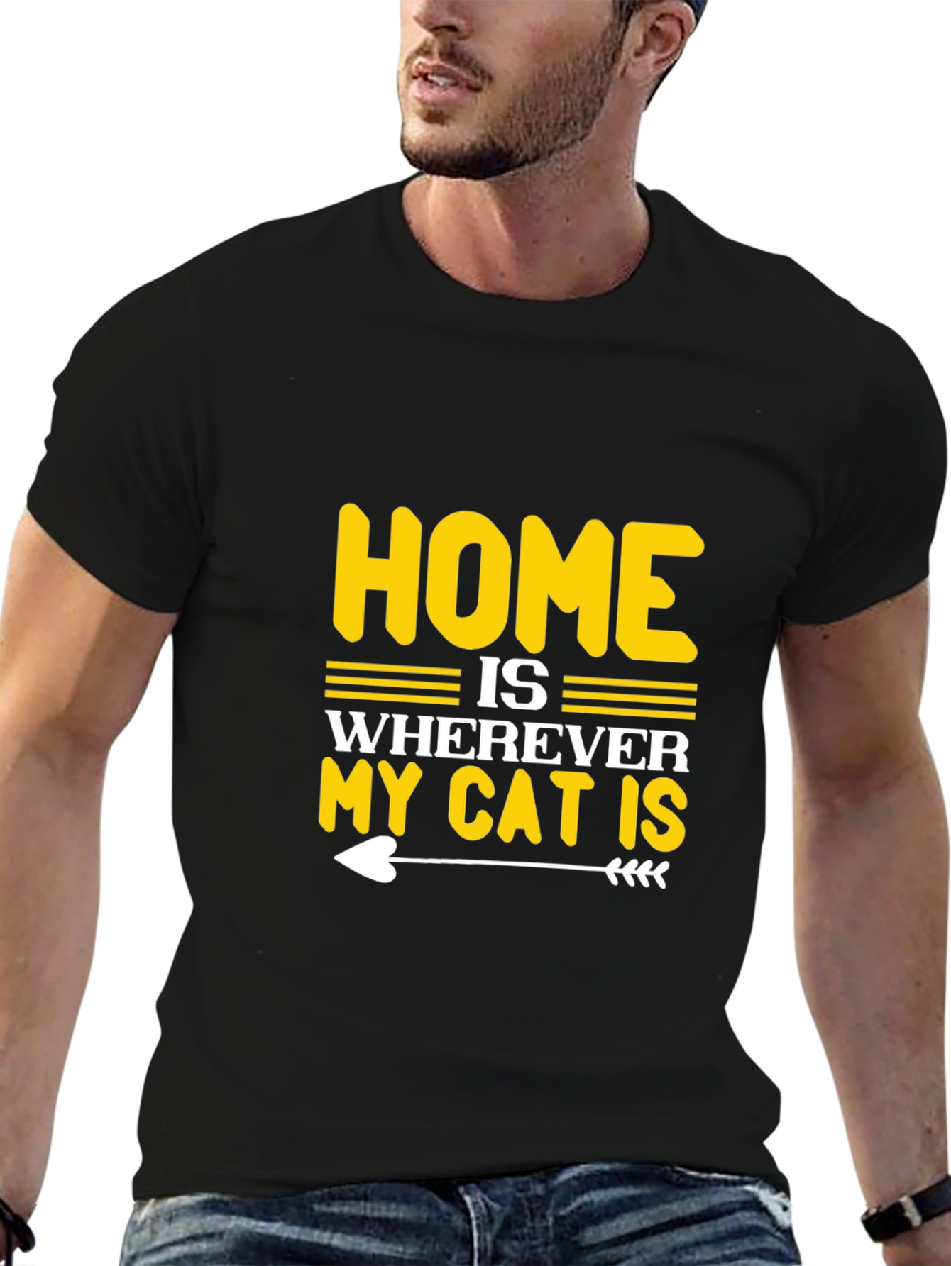Home is Wherever My Cat is Black T-Shirt