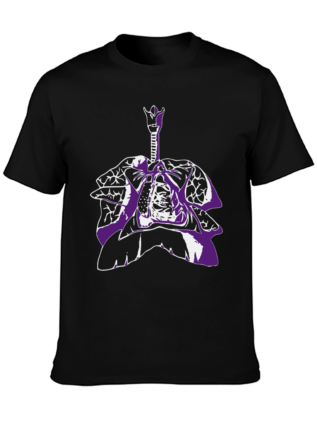 Anatomical Lungs Graphic T-Shirt - Black