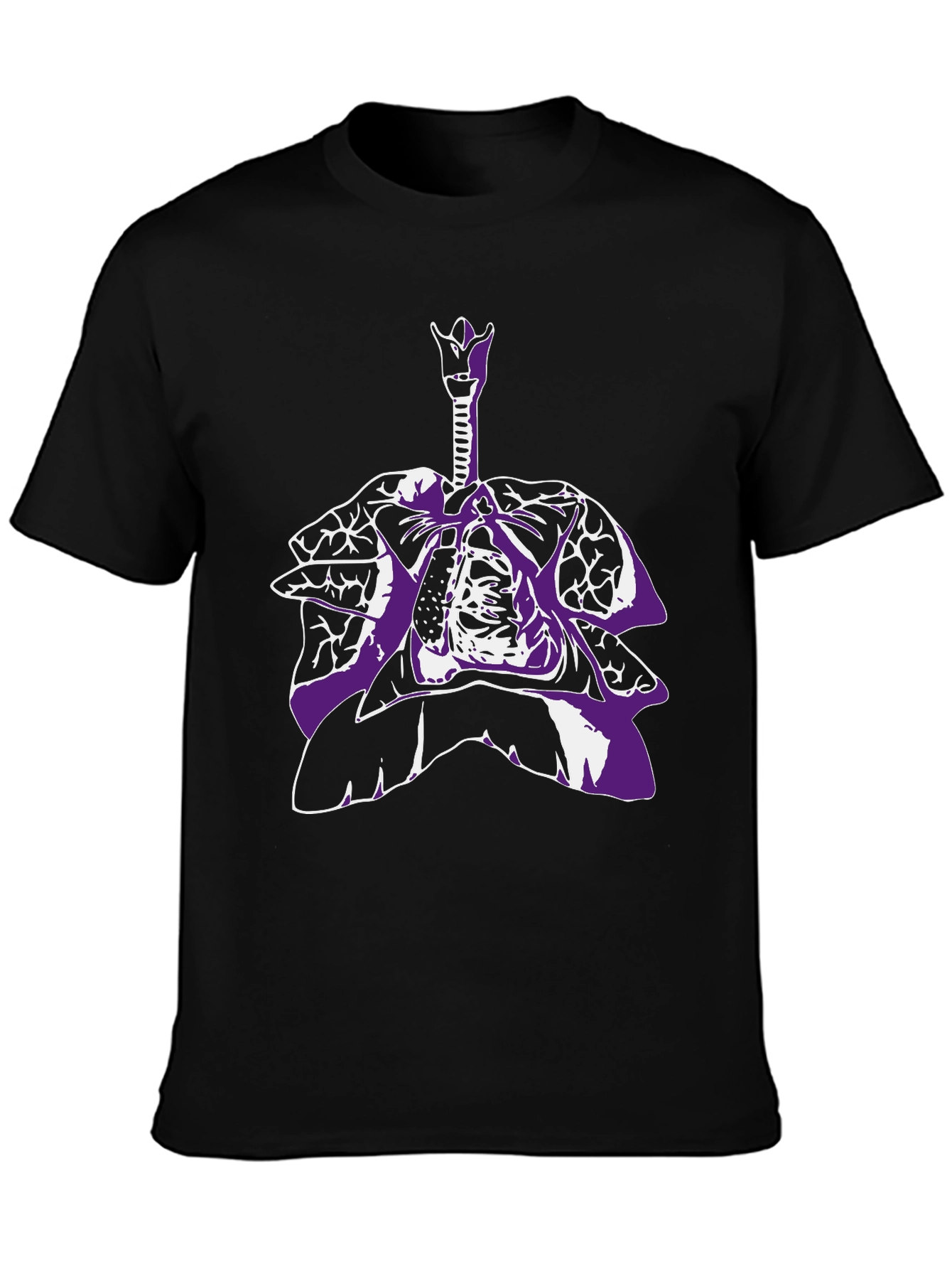 Anatomical Lungs Graphic T-Shirt - Black