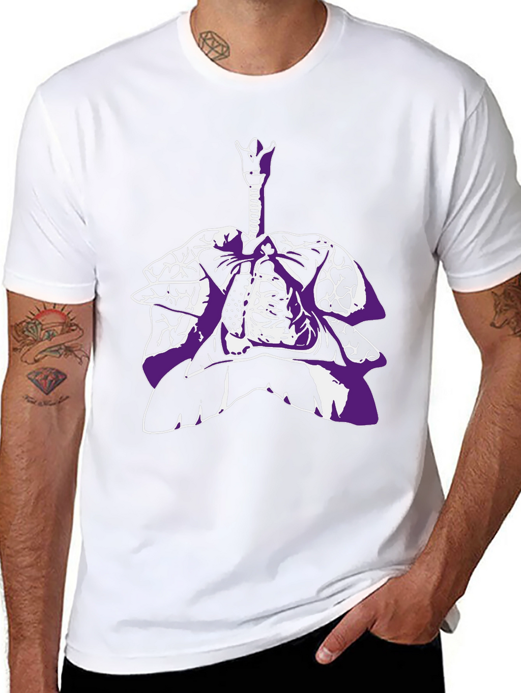 Anatomical Lungs Graphic T-Shirt - Black