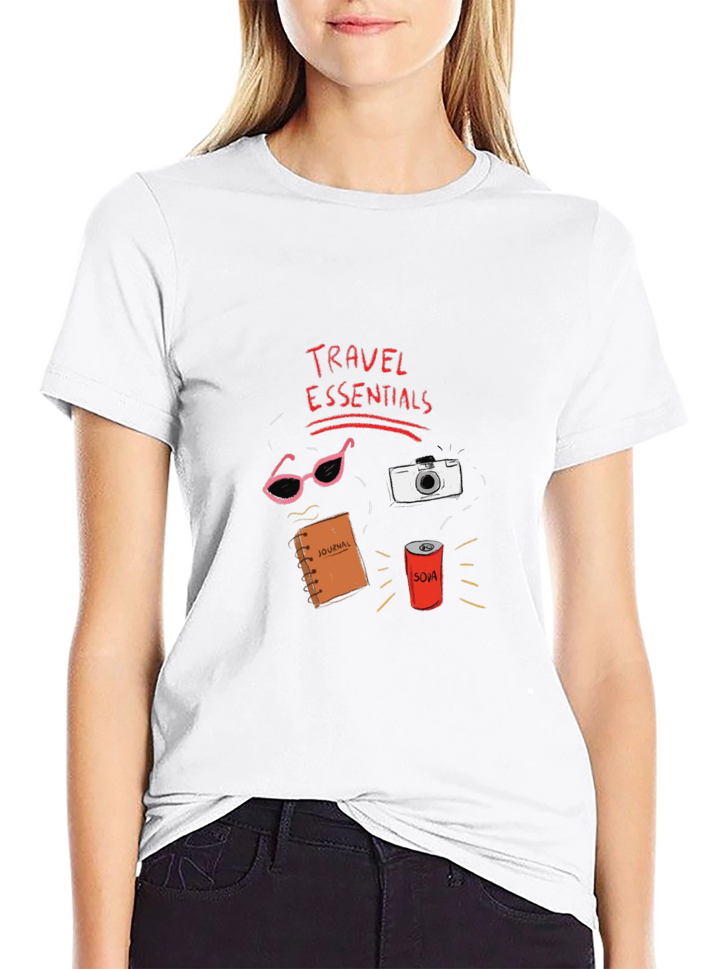 Travel Essentials Graphic T-Shirt - Black Cotton Tee