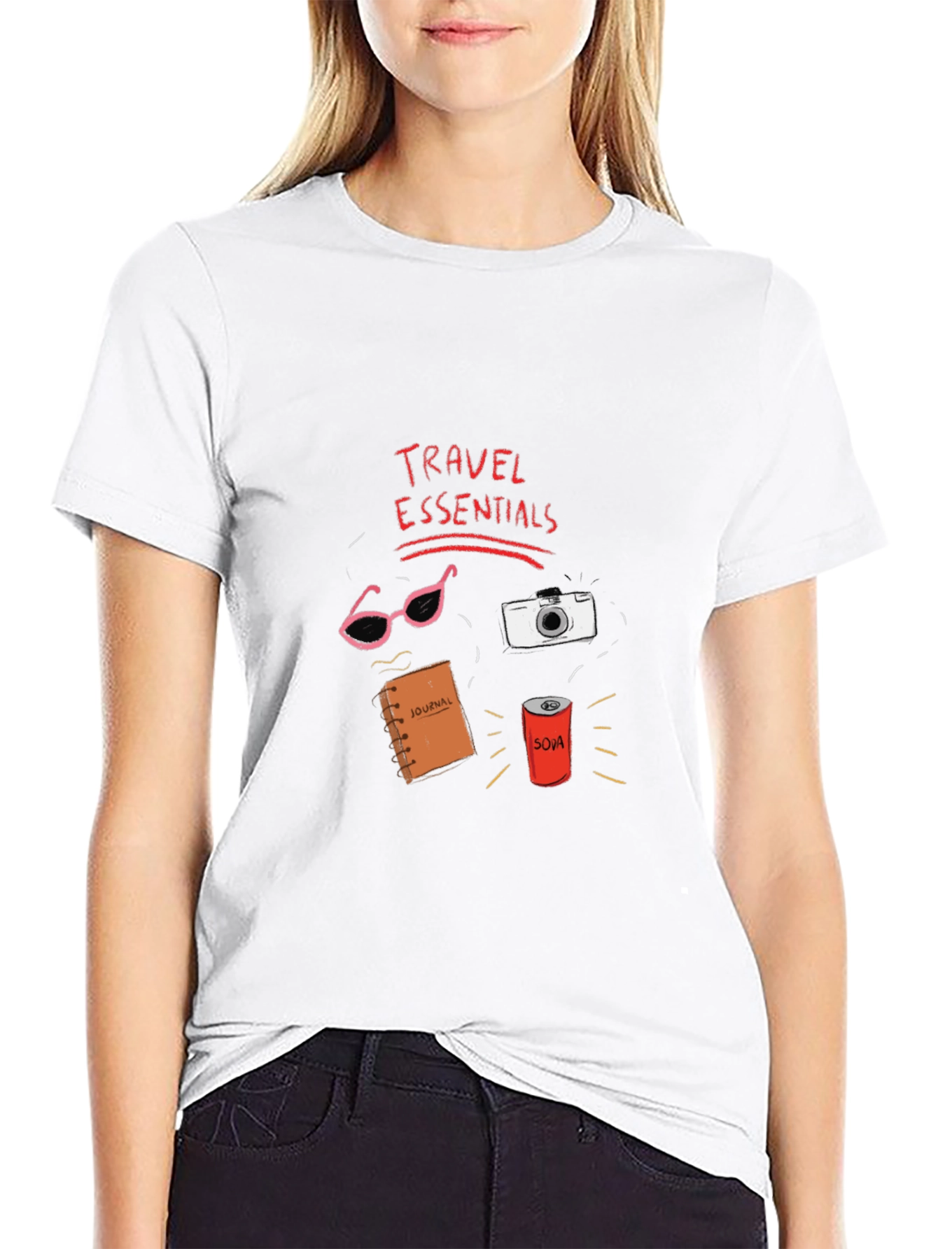 Travel Essentials Graphic T-Shirt - Black Cotton Tee