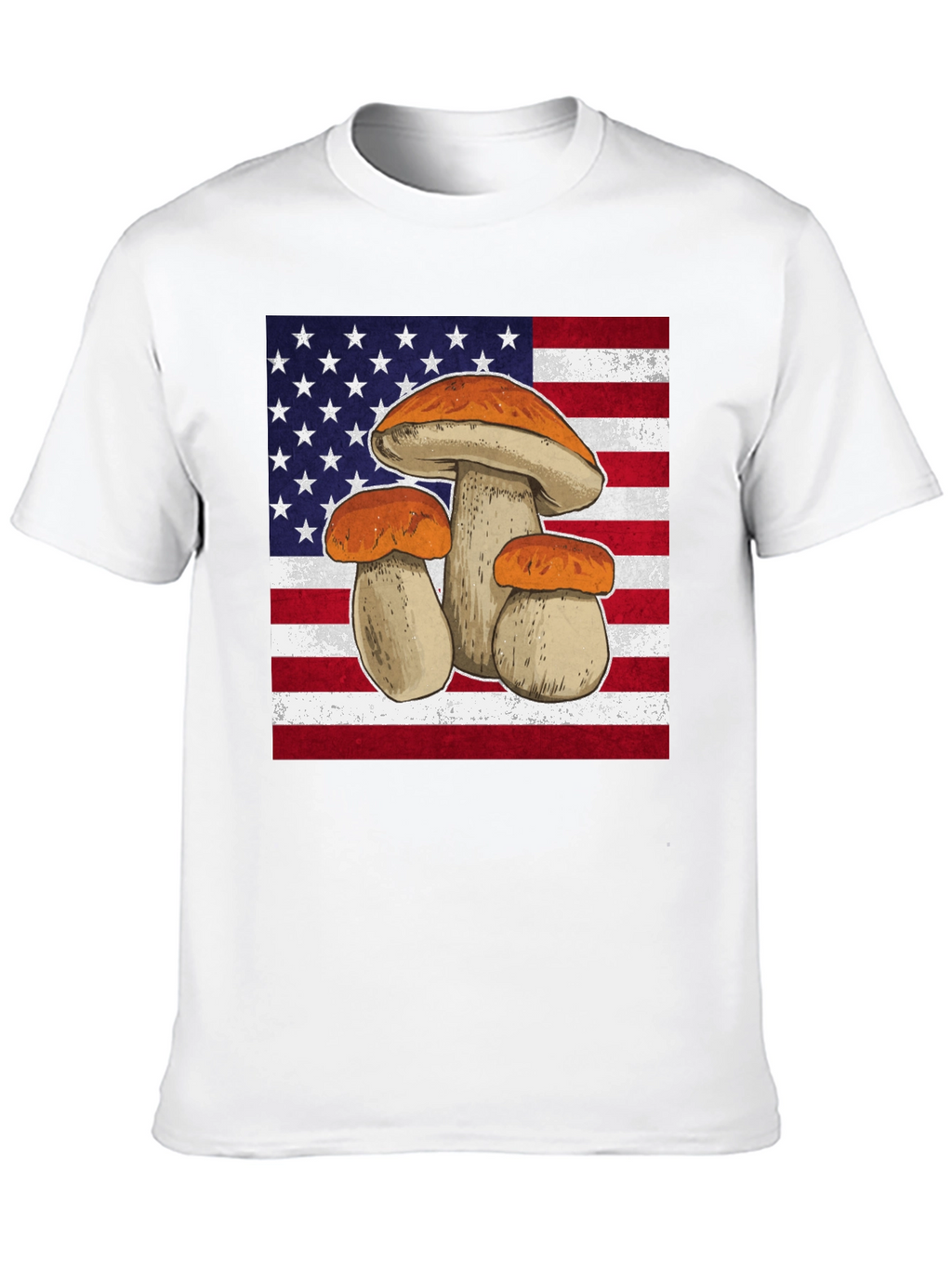 Mushroom USA Flag Graphic T-Shirt