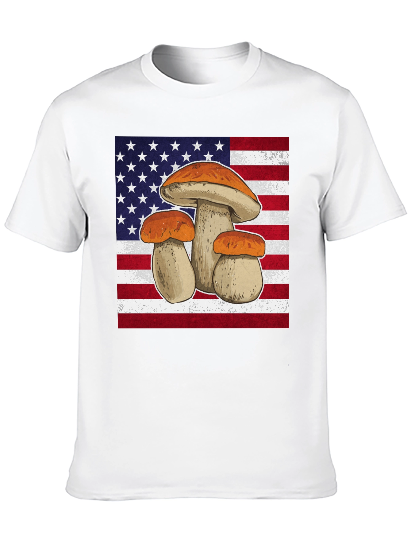 Mushroom USA Flag Graphic T-Shirt