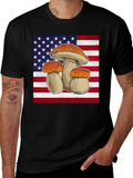 Mushroom USA Flag Graphic T-Shirt