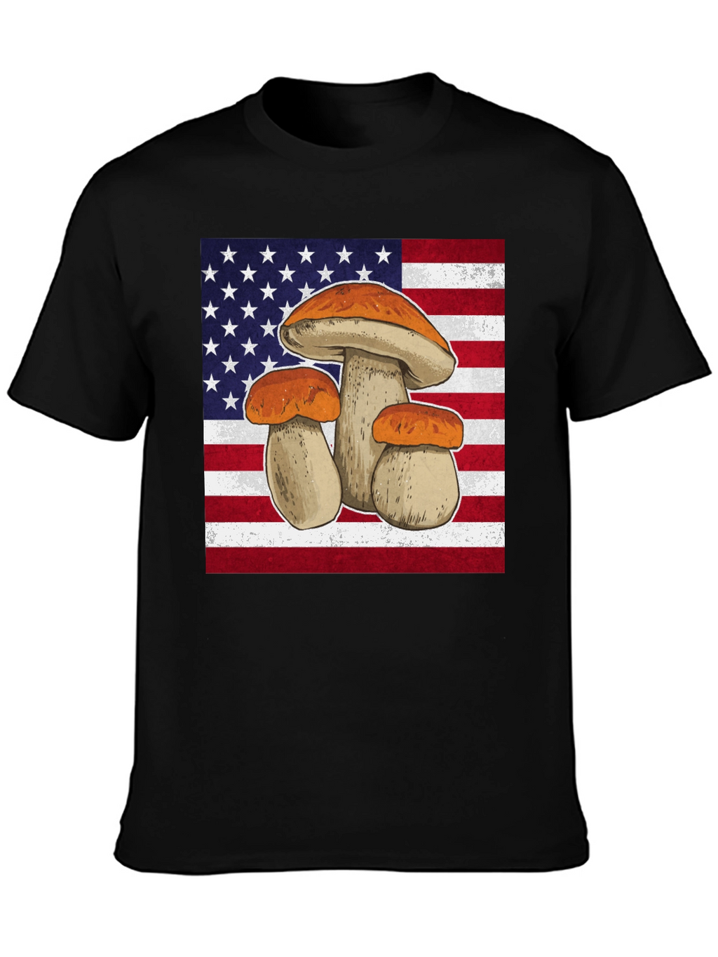 Mushroom USA Flag Graphic T-Shirt