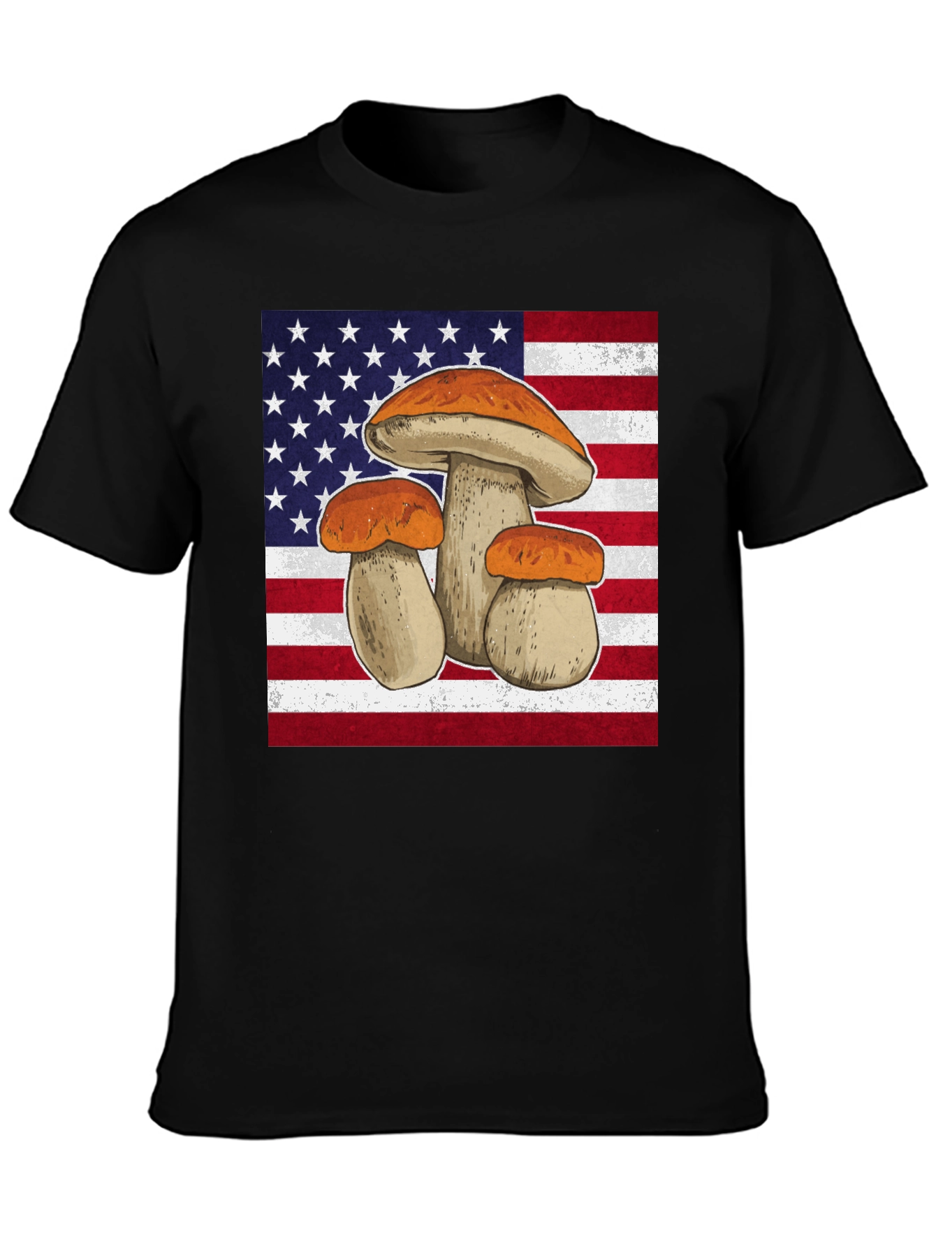 Mushroom USA Flag Graphic T-Shirt