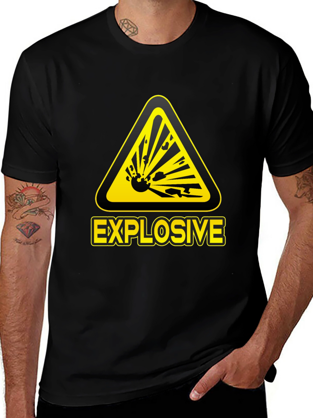 Explosive Warning Black T-Shirt