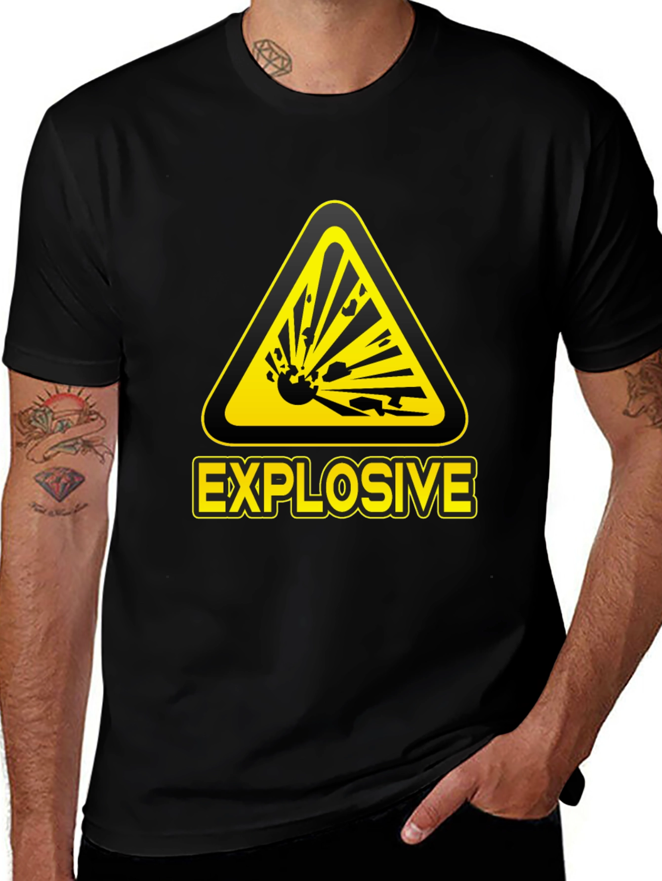 Explosive Warning Black T-Shirt